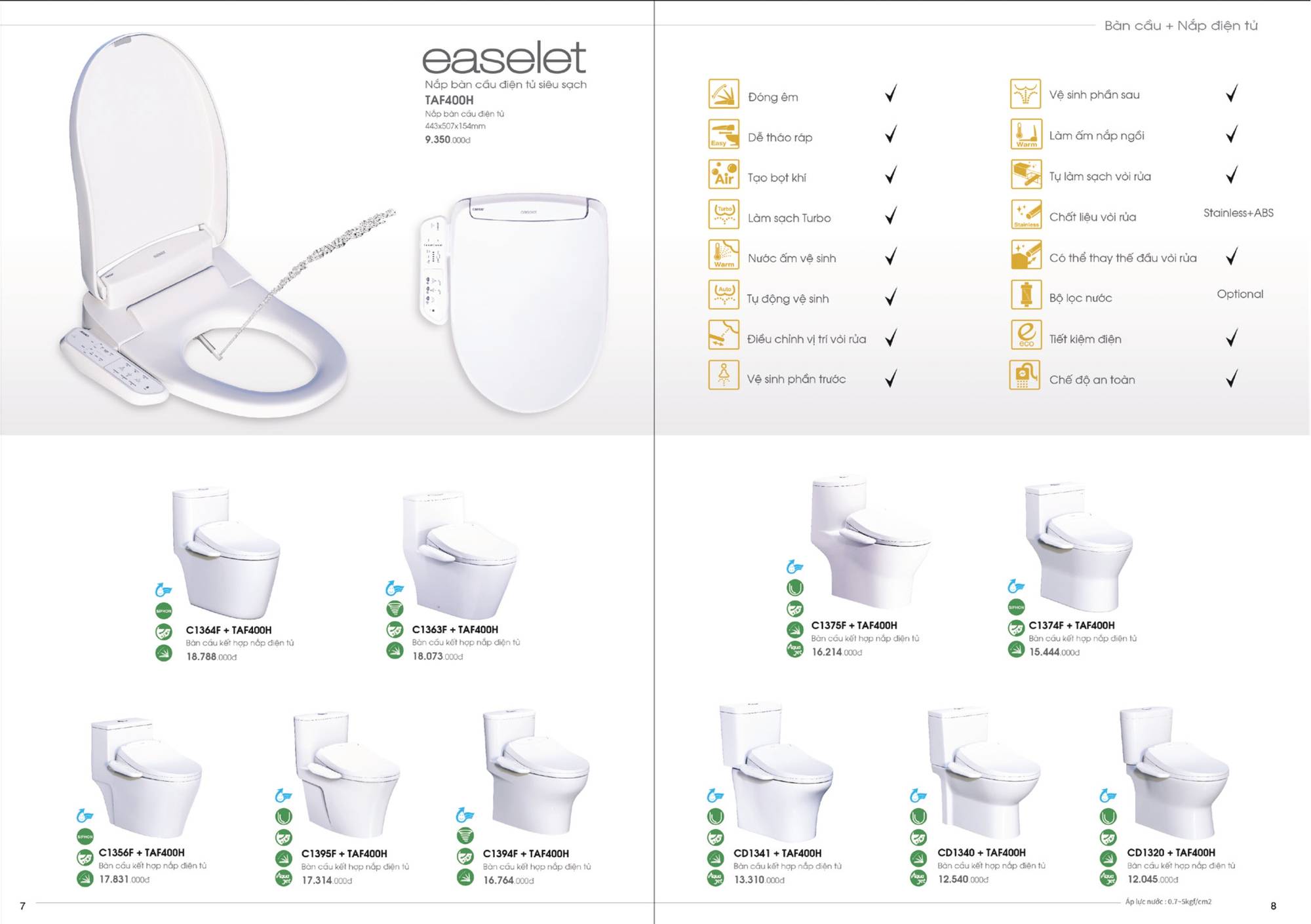 Catalogue và Bảng giá Thiết bị vệ sinh CAESAR mới nhất T7 2024 /Page 5